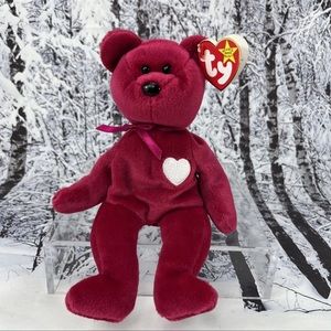 Authentic Extremely Rare TY BEANIE Baby "VALENTINA" Bear Retired w Tag Errors